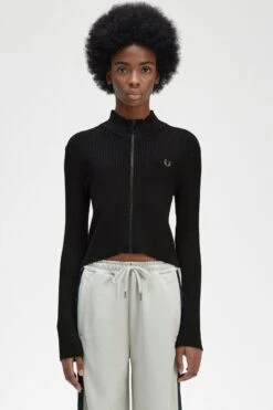 Fred Perry Ribbed Zip Through Jumper