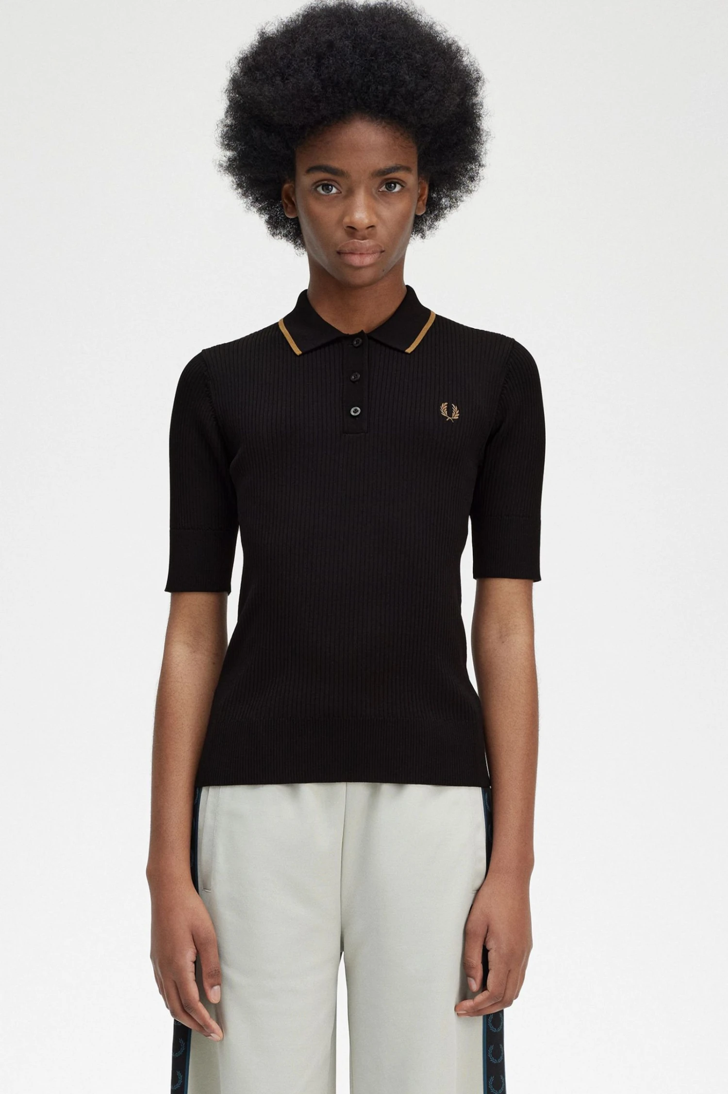 Fred Perry Ribbed Knitted Shirt 1 Fred Perry Ribbed Knitted Shirt