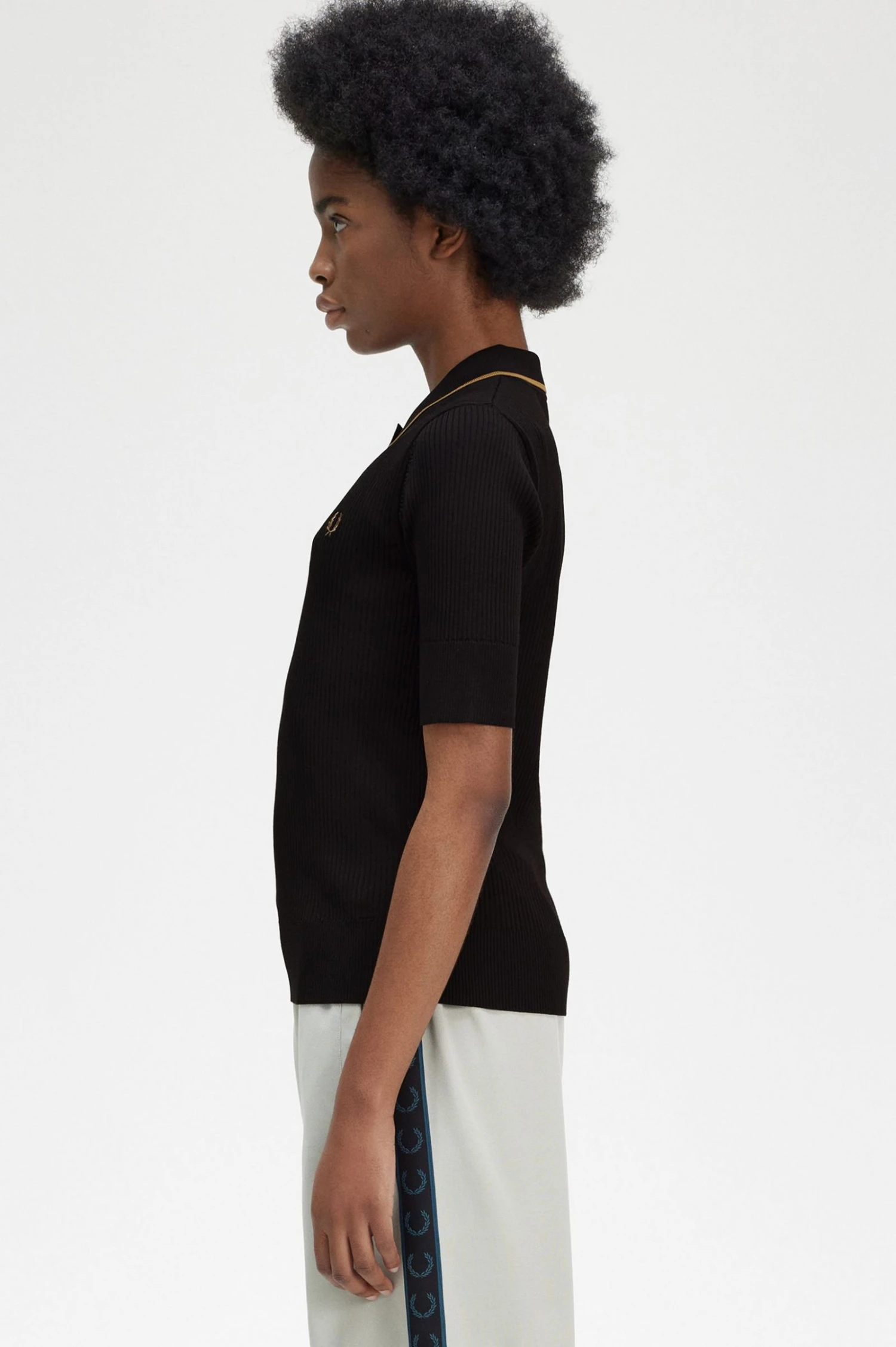 Fred Perry Ribbed Knitted Shirt 2 Fred Perry Ribbed Knitted Shirt - Image 2