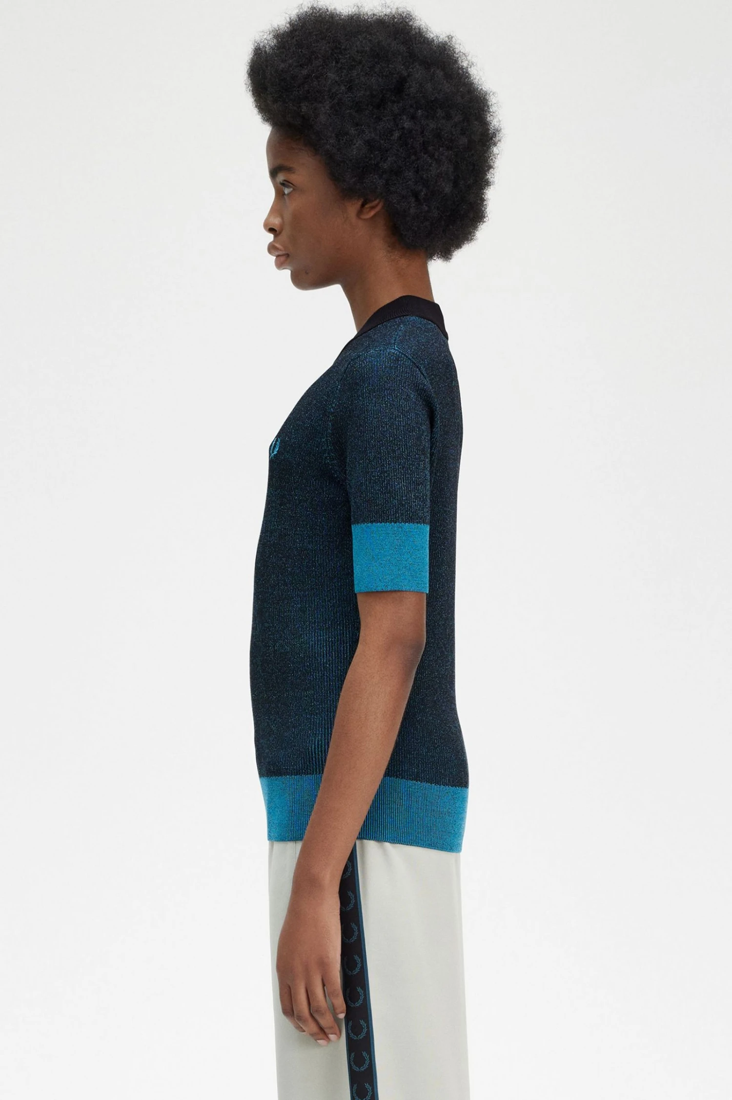 Fred Perry Contrast Rib Short Sleeve Jumper 2 Fred Perry Contrast Rib Short Sleeve Jumper - Image 2