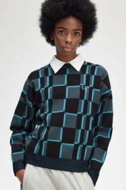 Fred Perry Chequerboard Jumper -Fred Perry K6111 S10 V2 Q323 ED1