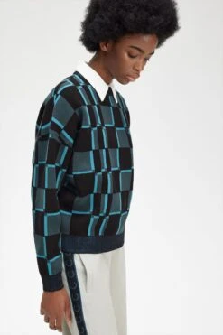 Fred Perry Chequerboard Jumper -Fred Perry K6111 S10 V2 Q323 ED3