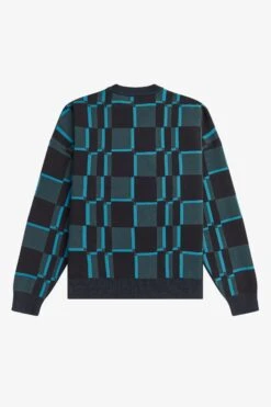 Fred Perry Chequerboard Jumper -Fred Perry K6111 S10 V2 Q323 FLATBACK