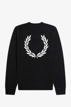 Fred Perry Graphic Laurel Wreath Jumper -Fred Perry K6504 102 V2 Q323 FLATBACK