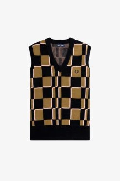 Fred Perry Glitch Chequerboard Tank -Fred Perry K6513 R83 V2 Q323 FLATFRONT