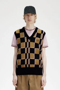 Fred Perry Glitch Chequerboard Tank