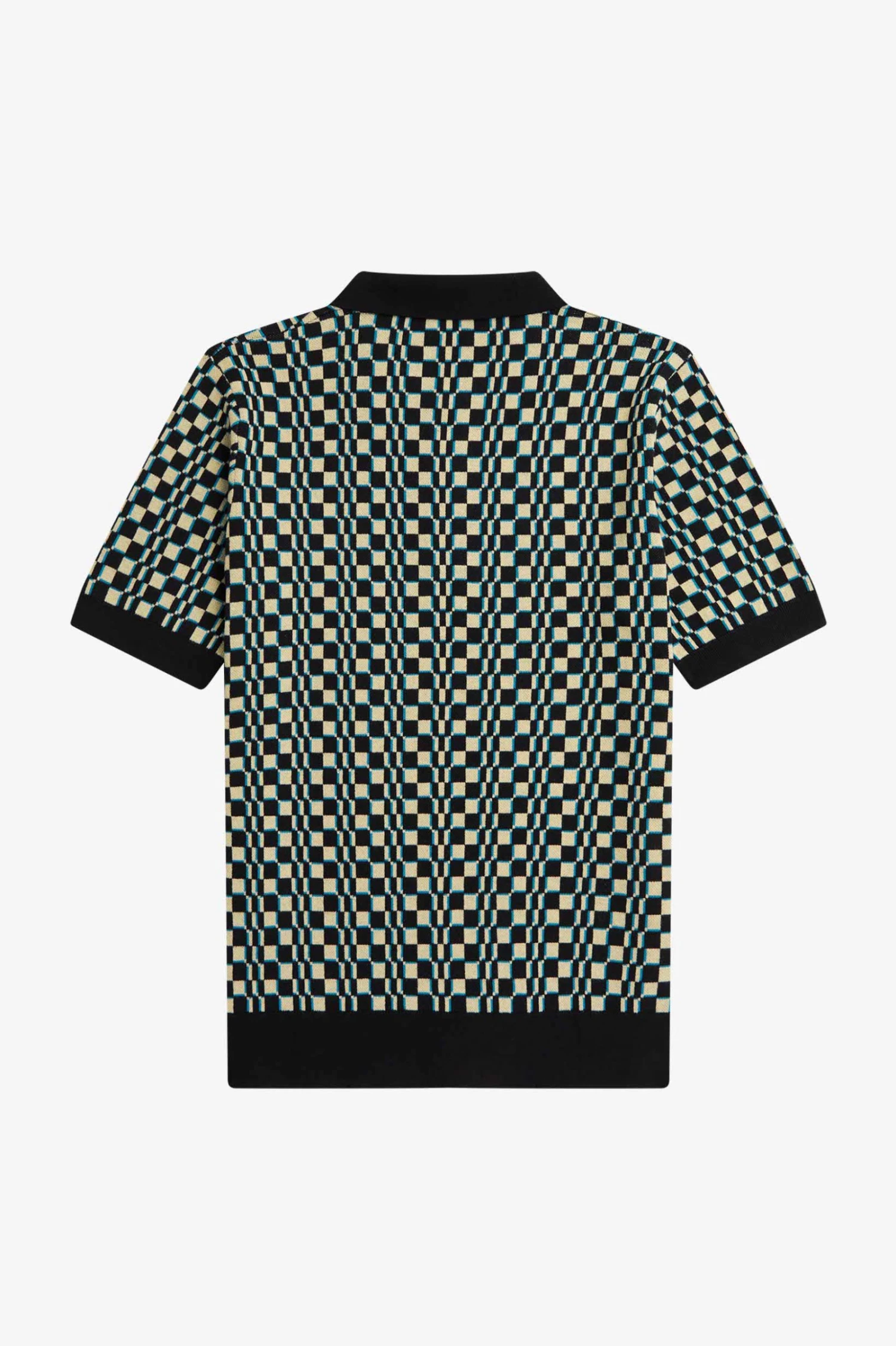 Fred Perry Glitch Chequerboard Knitted Shirt 7 Fred Perry Glitch Chequerboard Knitted Shirt - Image 7