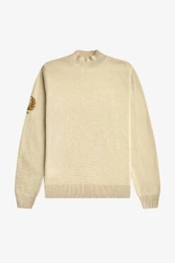 Fred Perry Laurel Wreath Mock Neck Jumper -Fred Perry K6517 691 V2 Q323 FLATFRONT
