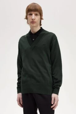 Fred Perry V-Neck Jumper -Fred Perry K6822 Q20 V2 Q323 ED2