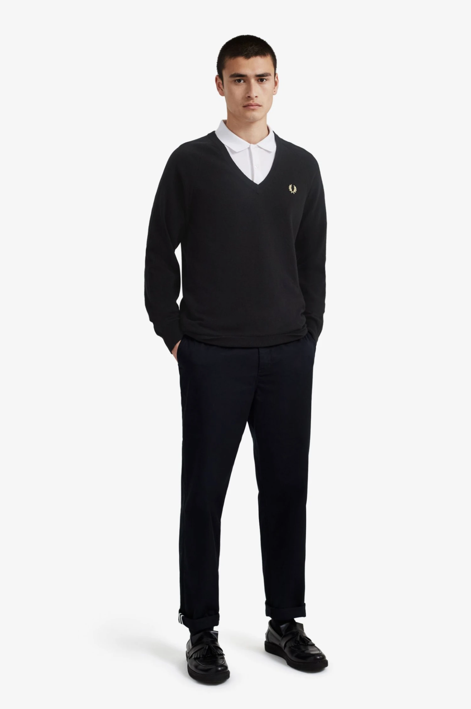 Fred Perry Lambswool V-Neck Jumper 1 Fred Perry Lambswool V-Neck Jumper