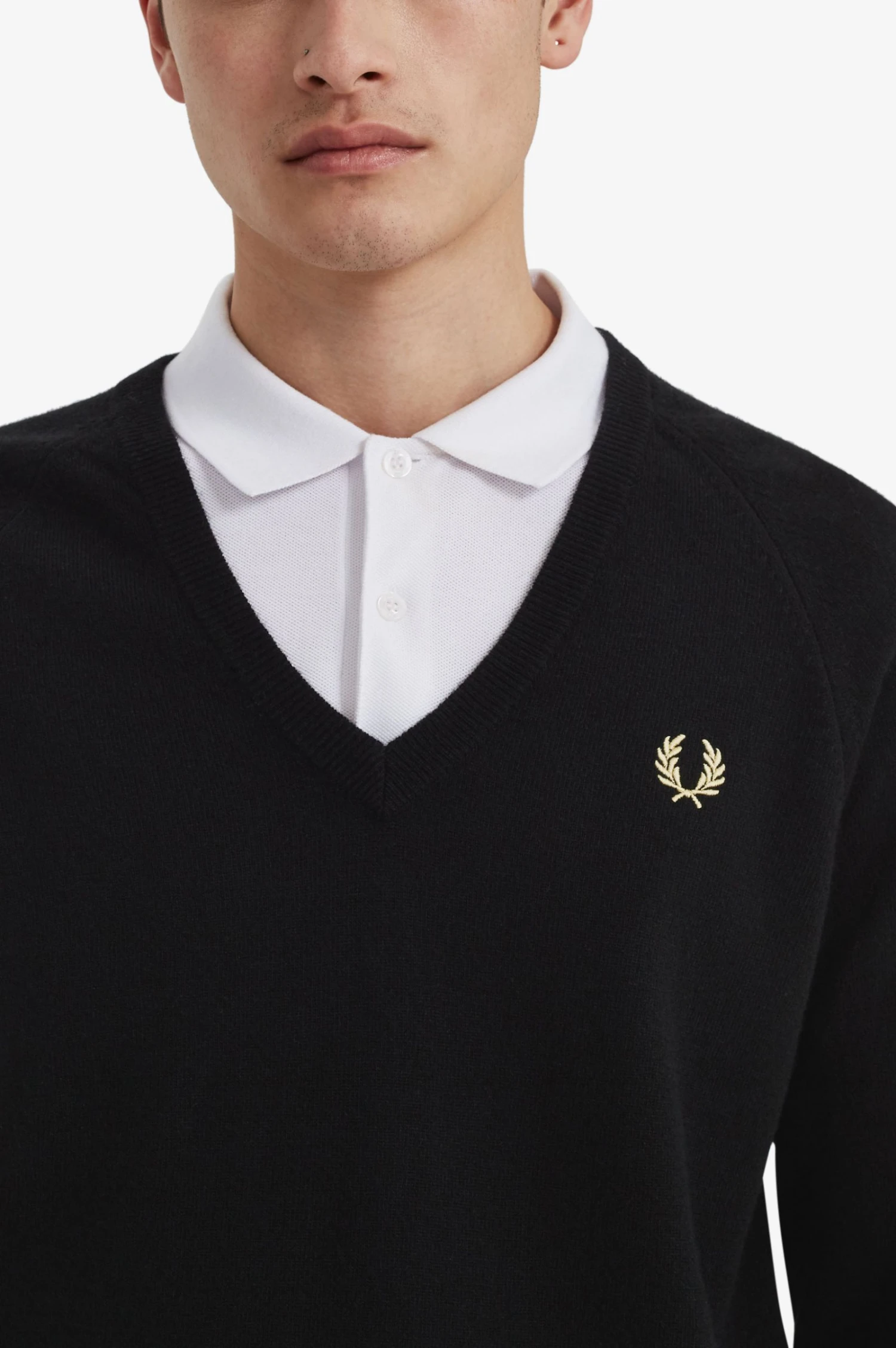 Fred Perry Lambswool V-Neck Jumper 5 Fred Perry Lambswool V-Neck Jumper - Image 5