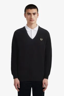 Fred Perry Lambswool V-Neck Jumper 11 Fred Perry Lambswool V-Neck Jumper -Fred Perry K7315 157 6