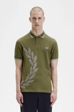 Cross Stitch Laurel Wreath Fred Perry Shirt