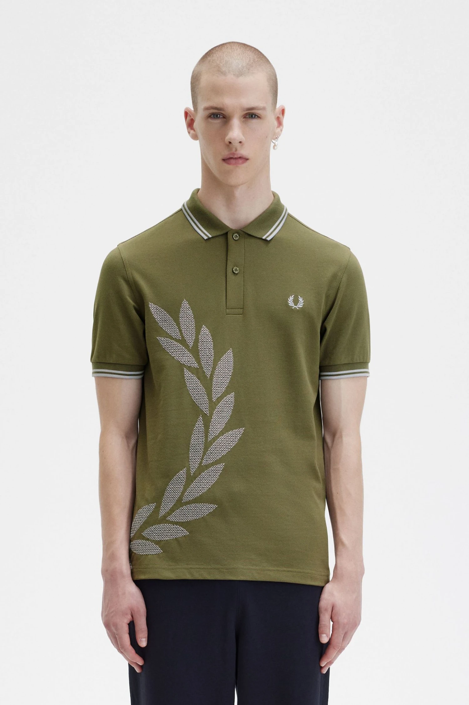Cross Stitch Laurel Wreath Fred Perry Shirt 1 Cross Stitch Laurel Wreath Fred Perry Shirt