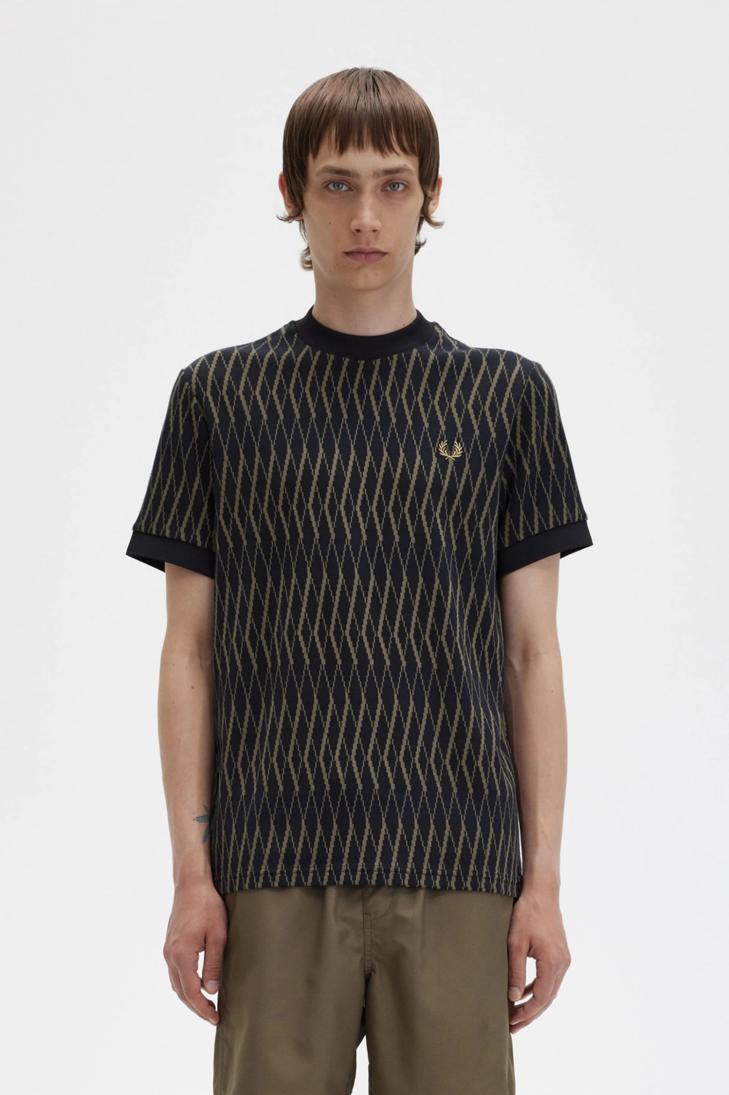 Fred Perry Argyle Jacquard T-Shirt 1 Fred Perry Argyle Jacquard T-Shirt