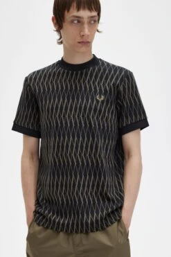 Fred Perry Argyle Jacquard T-Shirt 9 Fred Perry Argyle Jacquard T-Shirt -Fred Perry M5676 102 3