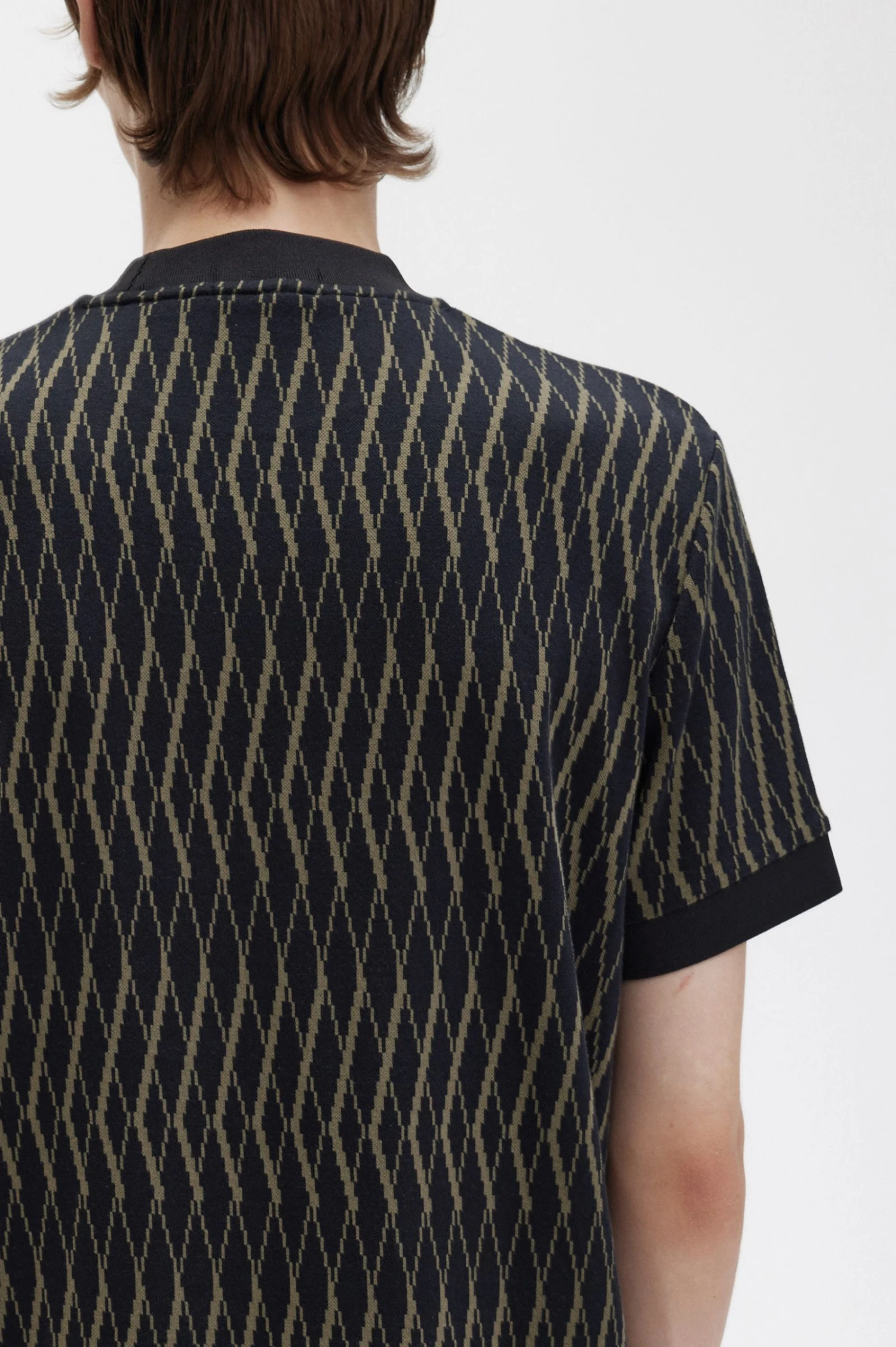 Fred Perry Argyle Jacquard T-Shirt 4 Fred Perry Argyle Jacquard T-Shirt - Image 4