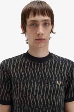 Fred Perry Argyle Jacquard T-Shirt 11 Fred Perry Argyle Jacquard T-Shirt -Fred Perry M5676 102 5