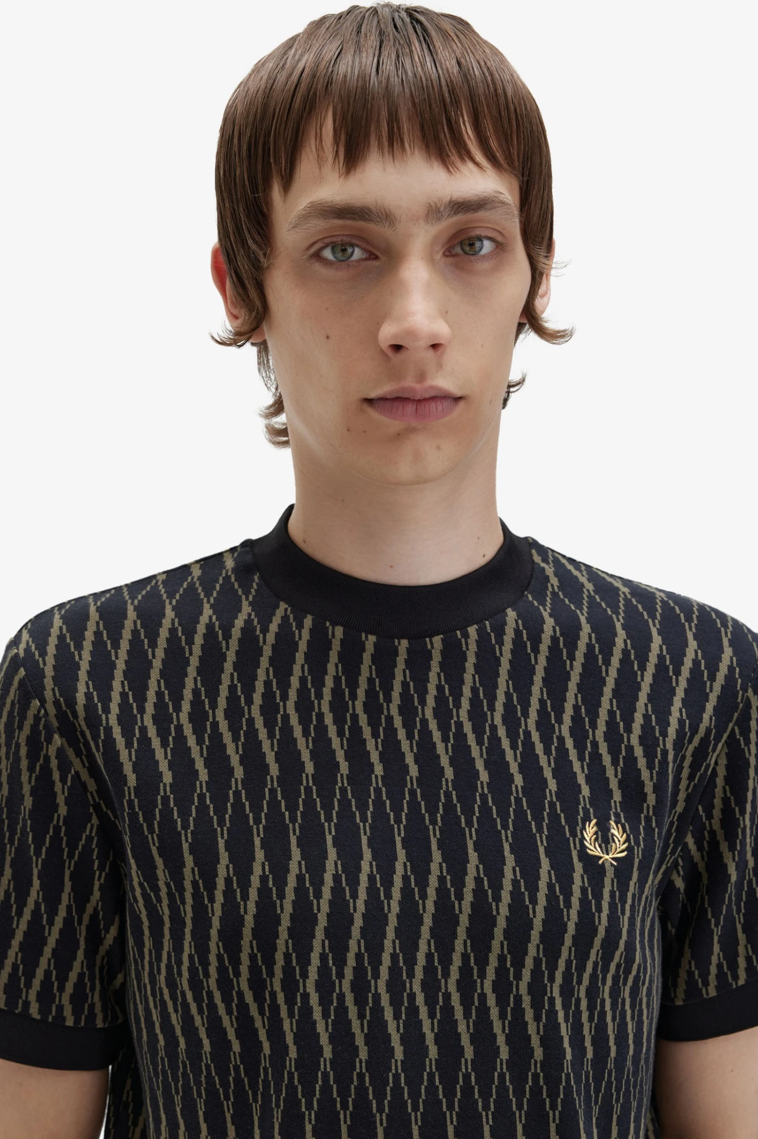 Fred Perry Argyle Jacquard T-Shirt 5 Fred Perry Argyle Jacquard T-Shirt - Image 5