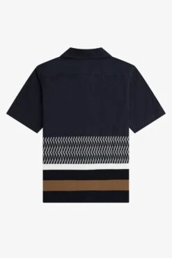 Fred Perry Knitted Panel Revere Collar Shirt -Fred Perry M5680 608 7