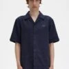 Fred Perry Linen-Blend Revere Collar Shirt