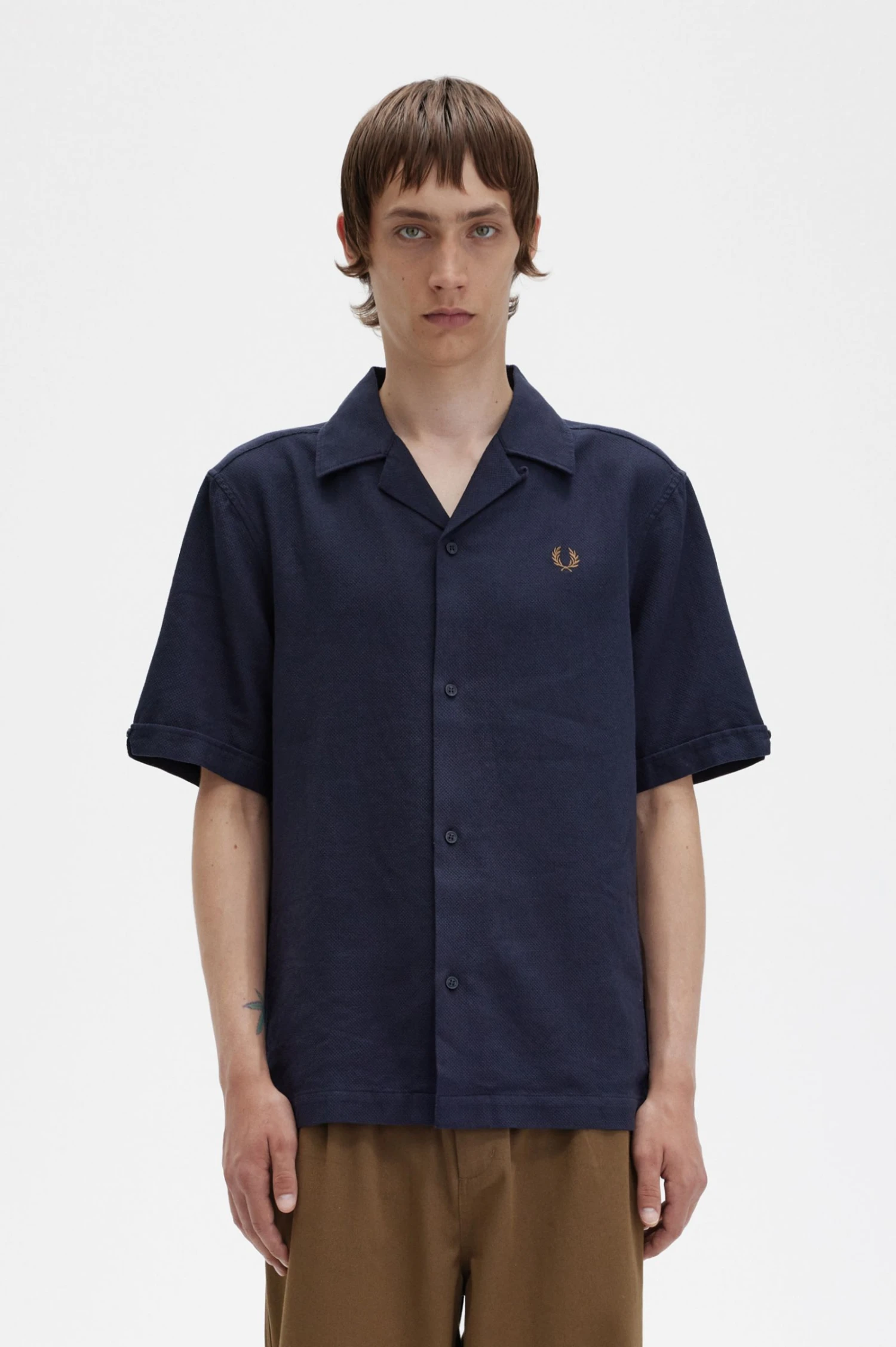 Fred Perry Linen-Blend Revere Collar Shirt 1 Fred Perry Linen-Blend Revere Collar Shirt
