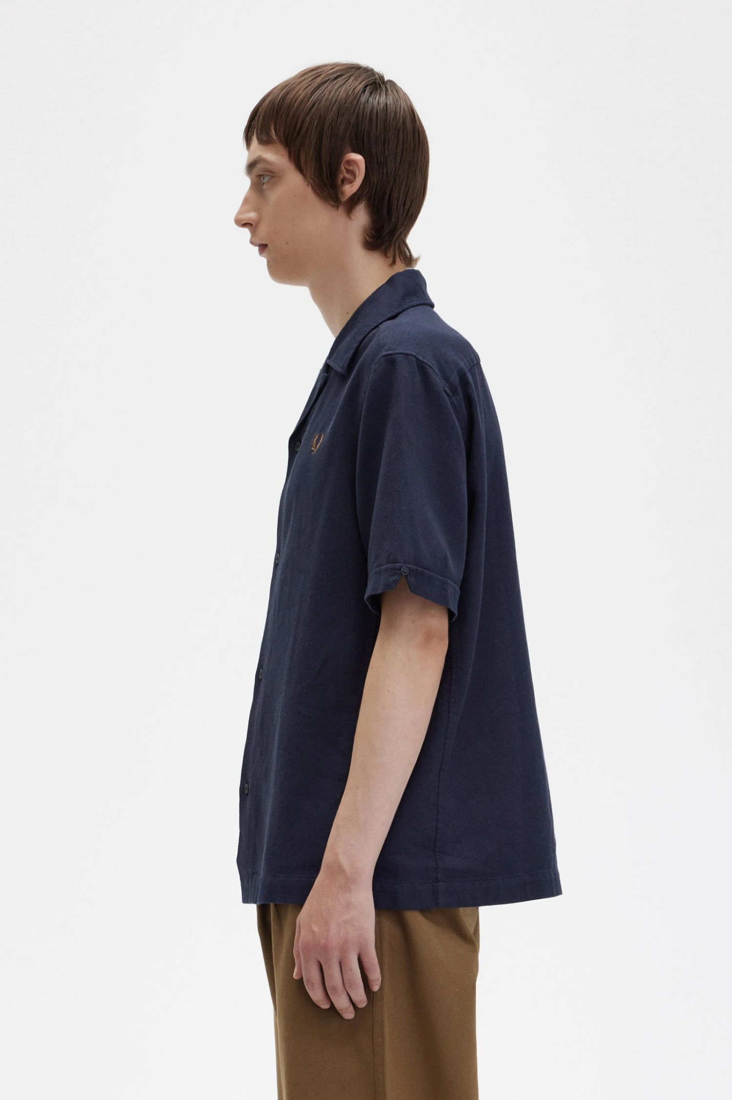 Fred Perry Linen-Blend Revere Collar Shirt 2 Fred Perry Linen-Blend Revere Collar Shirt - Image 2