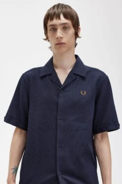Fred Perry Linen-Blend Revere Collar Shirt 9 Fred Perry Linen-Blend Revere Collar Shirt -Fred Perry M5682 608 4
