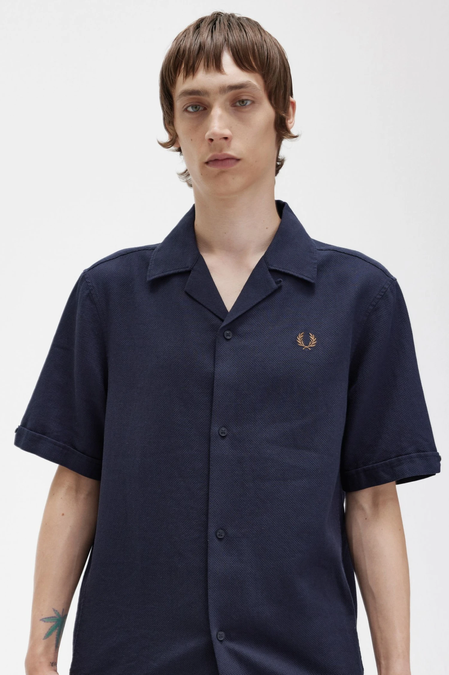 Fred Perry Linen-Blend Revere Collar Shirt 4 Fred Perry Linen-Blend Revere Collar Shirt - Image 4