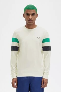 Fred Perry Panelled Sleeve Long Sleeve T-Shirt