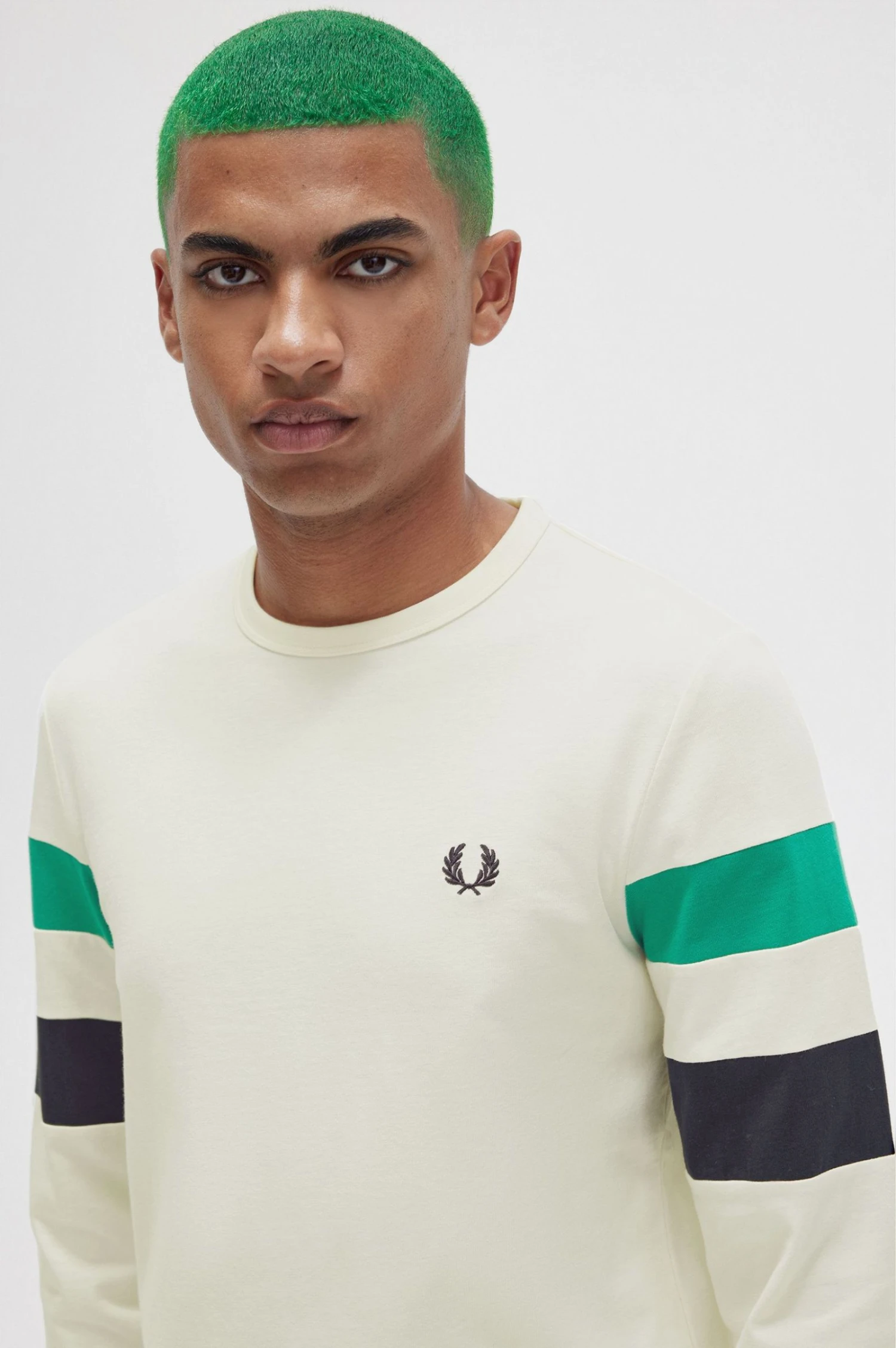Fred Perry Panelled Sleeve Long Sleeve T-Shirt 4 Fred Perry Panelled Sleeve Long Sleeve T-Shirt - Image 4
