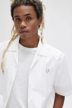 Fred Perry Ribbed Hem Revere Collar Shirt -Fred Perry M5705 129 5