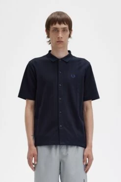 Fred Perry Striped Button Through Polo Shirt