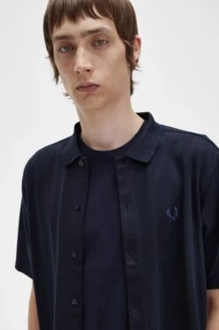 Fred Perry Striped Button Through Polo Shirt -Fred Perry M5712 608 3