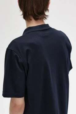 Fred Perry Striped Button Through Polo Shirt -Fred Perry M5712 608 5