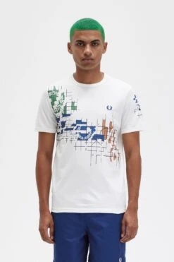 Fred Perry Grid Print T-Shirt
