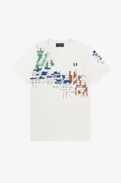 Fred Perry Grid Print T-Shirt -Fred Perry M5815 129 5