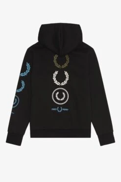 Fred Perry Graphic Branding Hooded Sweatshirt -Fred Perry M6544 102 V2 Q323 FLATBACK