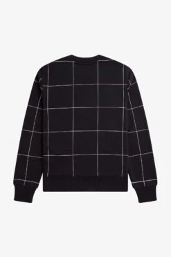 Fred Perry Grid Detail Sweatshirt 13 Fred Perry Grid Detail Sweatshirt -Fred Perry M6545 102 V2 Q323 FLATBACK