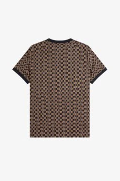 Fred Perry Glitch Chequerboard T-Shirt -Fred Perry M6556 R83 V2 Q323 FLATBACK