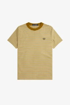 Fred Perry Fine Stripe Heavyweight T-Shirt -Fred Perry M6581 T12 V2 Q323 FLATFRONT