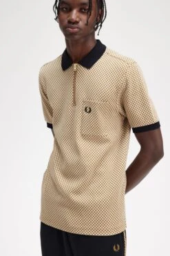 Fred Perry Micro Chequerboard Polo Shirt -Fred Perry M6585 T12 V2 Q323 ED1