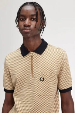 Fred Perry Micro Chequerboard Polo Shirt -Fred Perry M6585 T12 V2 Q323 ED2