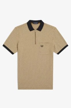 Fred Perry Micro Chequerboard Polo Shirt -Fred Perry M6585 T12 V2 Q323 FLATFRONT