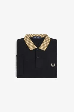 Fred Perry Chequerboard Collar Polo Shirt 11 Fred Perry Chequerboard Collar Polo Shirt -Fred Perry M6586 102 V2 Q323 FLATSQUARE