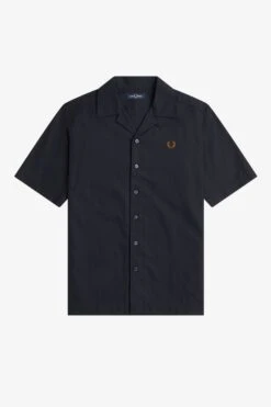 Fred Perry Chequerboard Revere Collar Shirt -Fred Perry M6593 102 V2 Q323 FLATFRONT