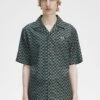 Fred Perry Glitch Chequerboard Revere Collar Shirt