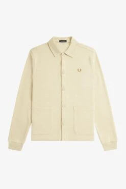 Fred Perry Button Through Long Sleeve Polo Shirt 10 Fred Perry Button Through Long Sleeve Polo Shirt -Fred Perry M6598 691 V2 Q323 FLATFRONT