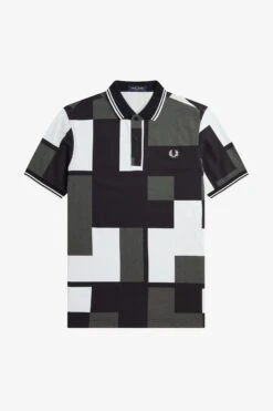 Pixel Print Fred Perry Shirt 14 Pixel Print Fred Perry Shirt -Fred Perry M6614 R30 V2 Q323 FLATFRONT