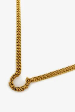 Fred Perry Double Chain Laurel Wreath Necklace